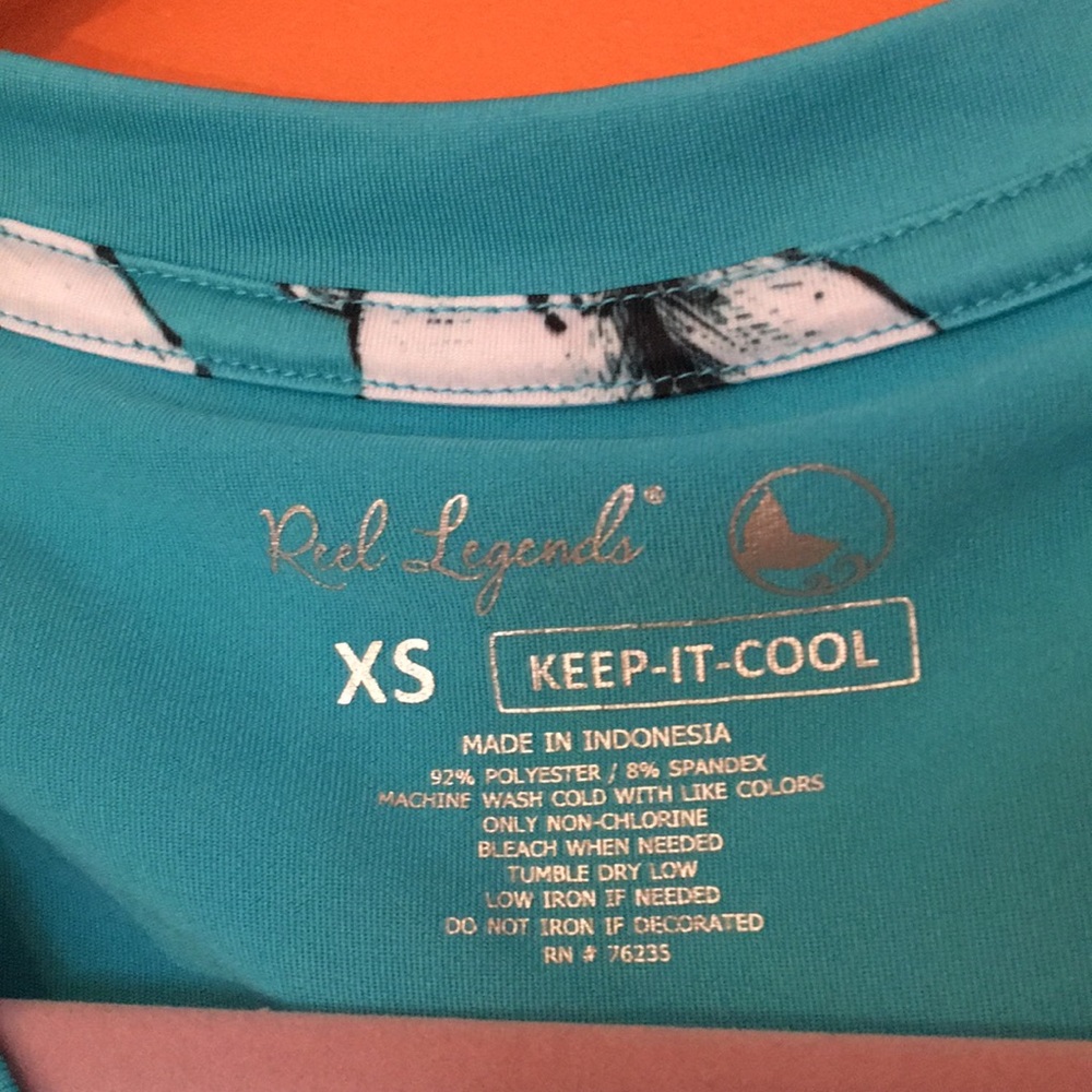 Reel Legends Teal Floral Rash Guard Swim Set XS/S 2/4 2 Piece Athletic Swimsuit - Picture 3 of 17